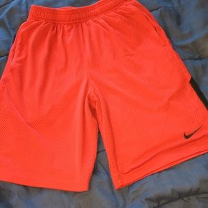 Red and Black Nike Mesh Athletic Shorts